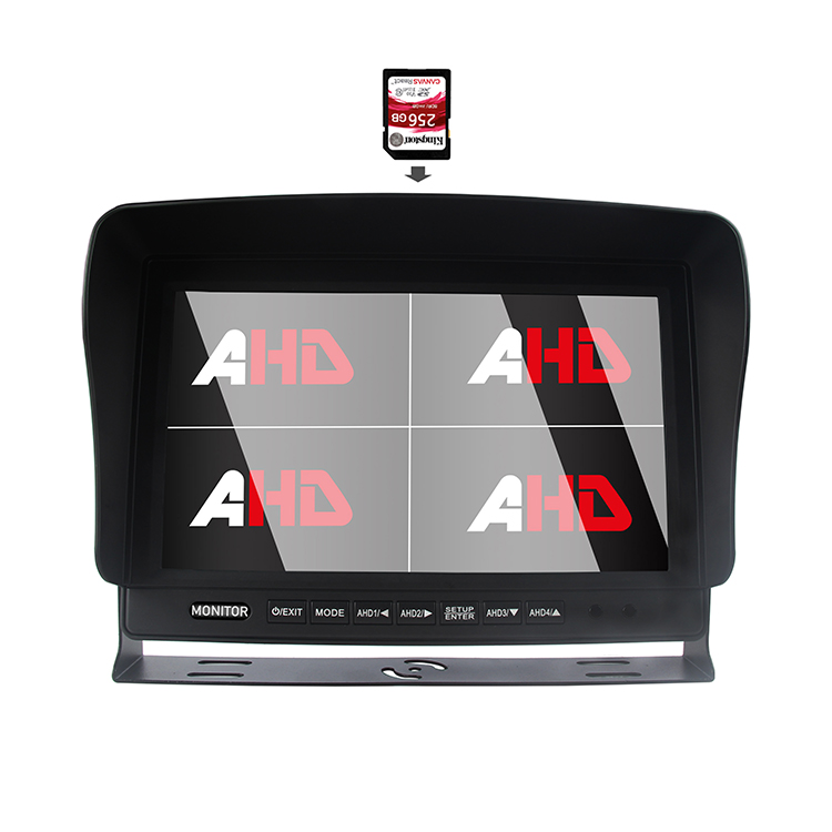ຈໍສະແດງຜົນ 10.1 ນິ້ວ AHD Quad Split Display SD DVR Vehicle Monitor