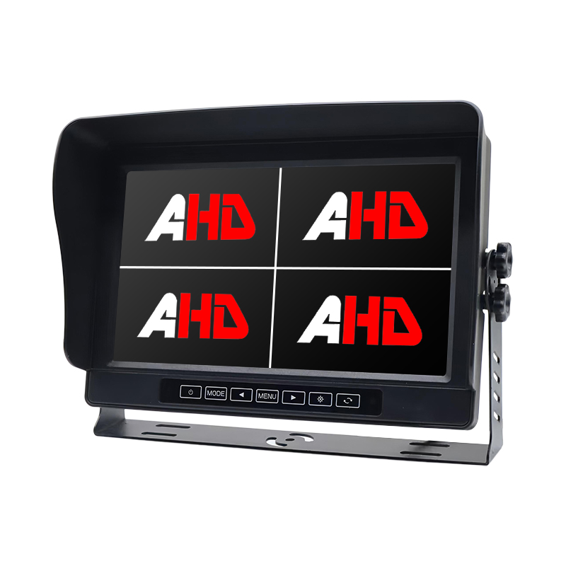 10.1 ນິ້ວ IP69K Waterproof 4CH AHD Inputs Quad Display Touch Buttons Vehicle Monitor
