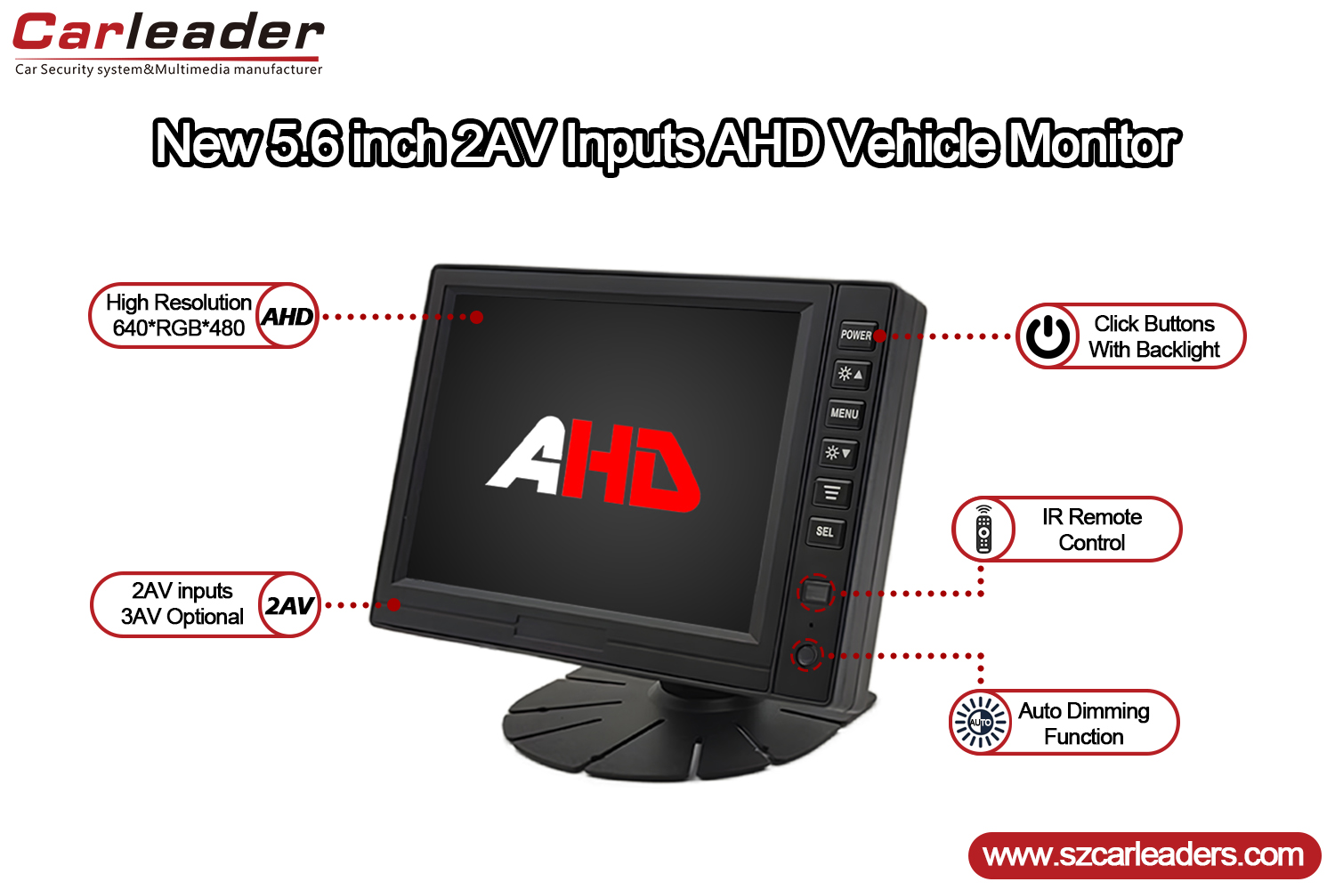 ຈໍສະແດງຜົນ AHD Digital Panel TFT LCD 5 ນິ້ວ