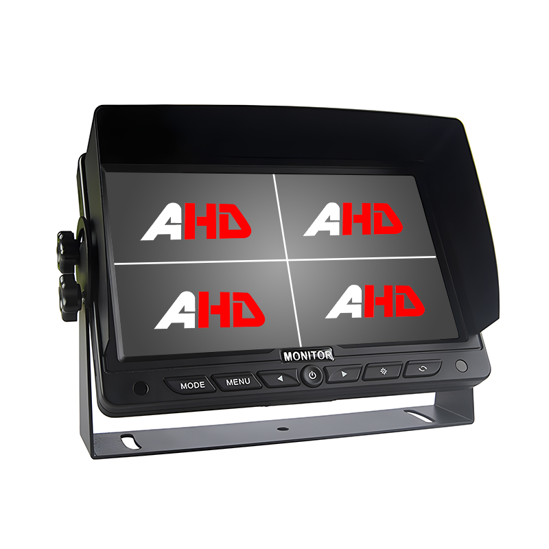 Carleader 7 ນິ້ວ 4CH AHD Inputs Quad Display ຈໍສະແດງຜົນໜັກຂອງຍານພາຫະນະໃຫ້ຄວາມປອດໄພໃນການເຝົ້າລະວັງຢ່າງເຕັມທີ່ຂອງຍານພາຫະນະຂອງທ່ານ