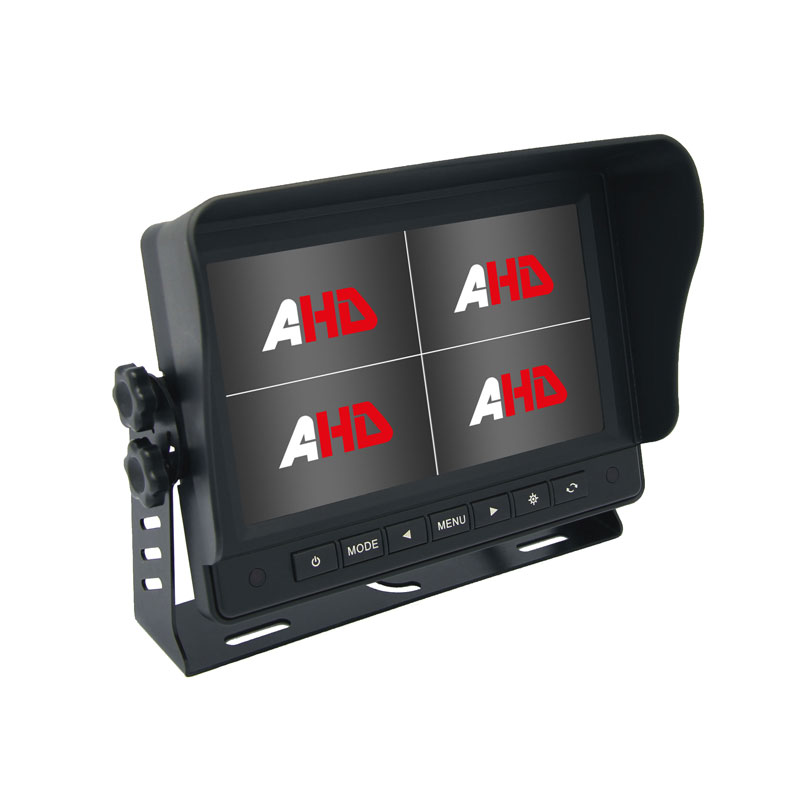 Carleader 7 ນິ້ວ 4CH Quad View Display AHD Vehicle Monitor ສໍາລັບການເຝົ້າລະວັງຍານພາຫະນະທີ່ຊັດເຈນ, ເຊື່ອຖືໄດ້