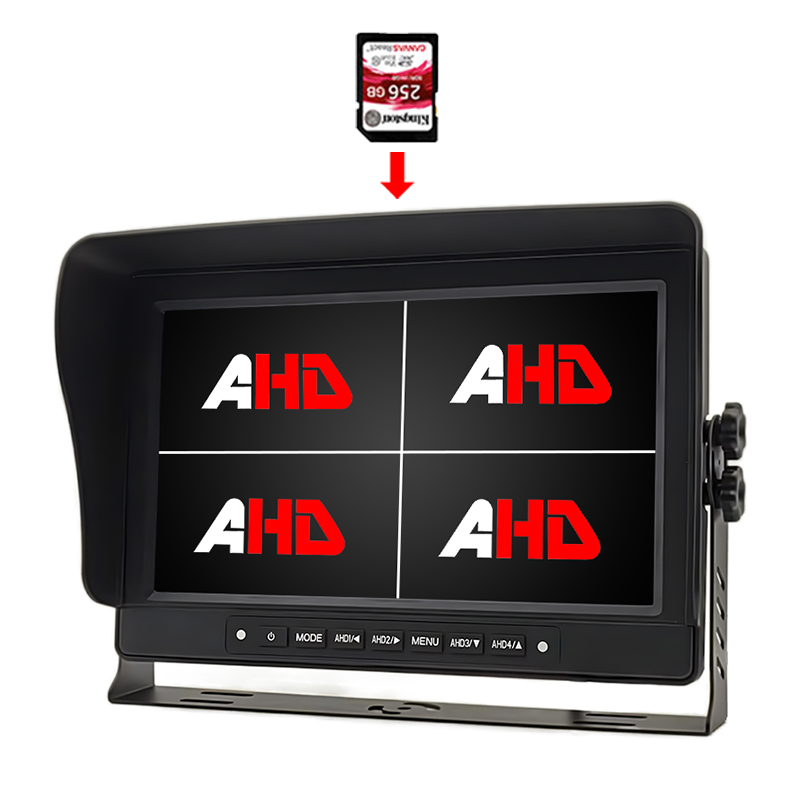Carleader 10.1 Waterproof Quad View Display ບັນທຶກວິດີໂອ AHD Monitor