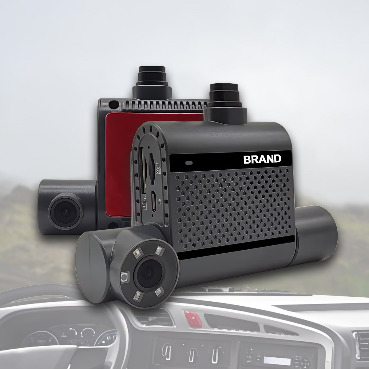 Dual Lens 2CH 1080P HD Dash Camera ຮອງຮັບ 4G+GPS+WIFI